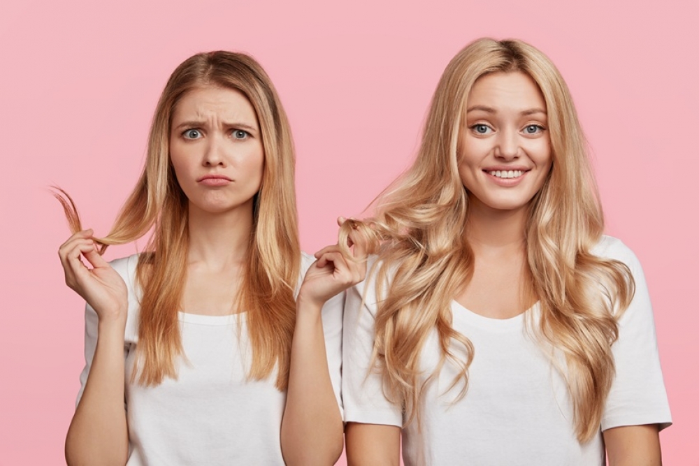 blonde female friends dressed white