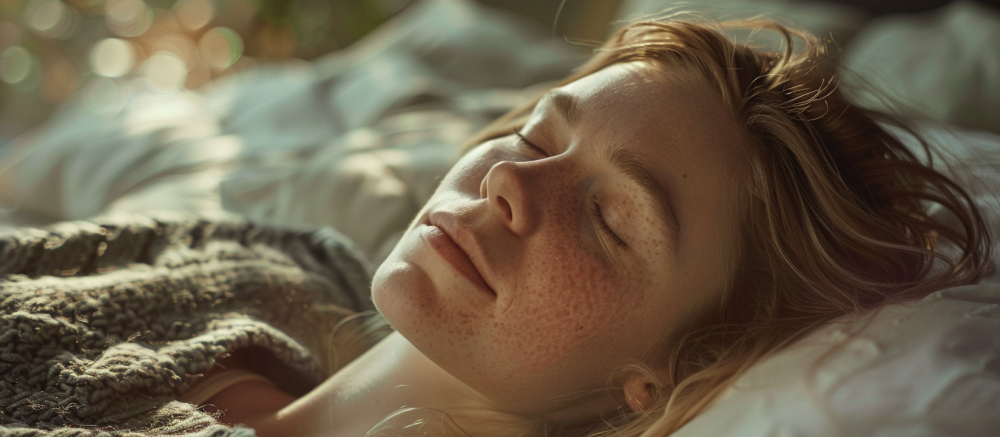 kvinna med nattkram sover